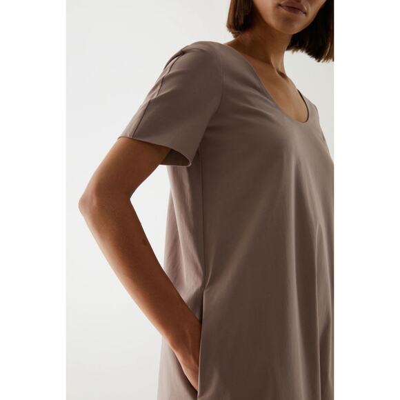 COS Long Cotton A-Line Column Maxi Dress size 8 Medium Mole Gray - Picture 7 of 13